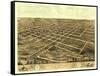 Newton, Iowa - Panoramic Map-Lantern Press-Framed Stretched Canvas