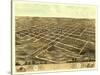 Newton, Iowa - Panoramic Map-Lantern Press-Stretched Canvas