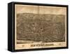 Newton, Massachusetts - Panoramic Map-Lantern Press-Framed Stretched Canvas