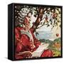 Newton Watching Apples Fall-English School-Framed Stretched Canvas