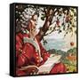 Newton Watching Apples Fall-English School-Framed Stretched Canvas