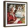 Newton Watching Apples Fall-English School-Framed Giclee Print