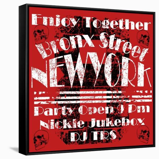 Newyork City Design Man T-Shirt Vector Design-emeget-Framed Stretched Canvas