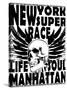 Newyork Skull College Design Man T-Shirt Vector Design-emeget-Stretched Canvas