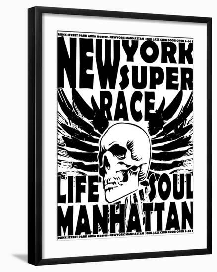 Newyork Skull College Design Man T-Shirt Vector Design-emeget-Framed Giclee Print