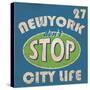 Newyork Stop Emblem Logo Graphic Design Athletic Sport Nyc Typography, T-Shirt Graphics, Vectors-emeget-Stretched Canvas