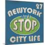 Newyork Stop Emblem Logo Graphic Design Athletic Sport Nyc Typography, T-Shirt Graphics, Vectors-emeget-Mounted Art Print