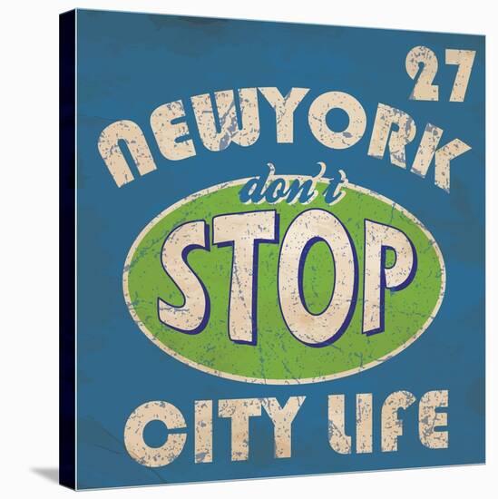 Newyork Stop Emblem Logo Graphic Design Athletic Sport Nyc Typography, T-Shirt Graphics, Vectors-emeget-Stretched Canvas