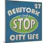 Newyork Stop Emblem Logo Graphic Design Athletic Sport Nyc Typography, T-Shirt Graphics, Vectors-emeget-Mounted Art Print