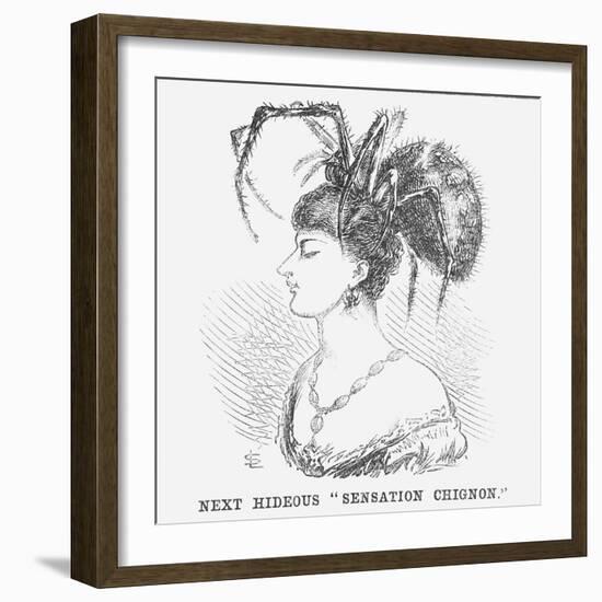 Next Hideous Sensation Chignon, 1867-Edward Linley Sambourne-Framed Giclee Print