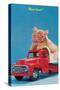 Next Load? Kitten in Toy Truck-null-Stretched Canvas