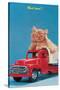 Next Load? Kitten in Toy Truck-null-Stretched Canvas