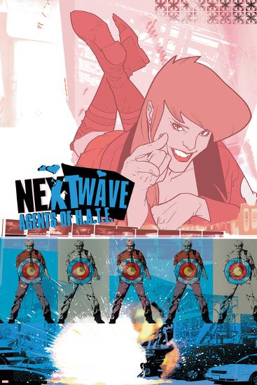 Nextwave No.3 Cover: Bloodstone and Ellie Fighting-Stuart Immonen-Lamina Framed Poster