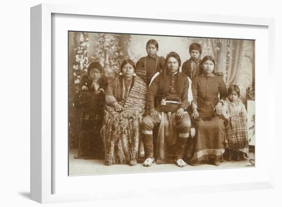 Nez Perce Family, 1900-1902-E.G. Cummings-Framed Giclee Print