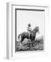 Nez Perce Indian on Horseback Edward Curtis Photograph-Lantern Press-Framed Art Print