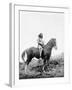 Nez Perce Indian on Horseback Edward Curtis Photograph-Lantern Press-Framed Art Print