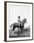 Nez Perce Indian on Horseback Edward Curtis Photograph-Lantern Press-Framed Art Print