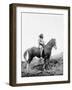 Nez Perce Indian on Horseback Edward Curtis Photograph-Lantern Press-Framed Art Print