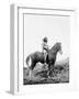 Nez Perce Indian on Horseback Edward Curtis Photograph-Lantern Press-Framed Art Print