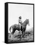 Nez Perce Indian on Horseback Edward Curtis Photograph-Lantern Press-Framed Stretched Canvas
