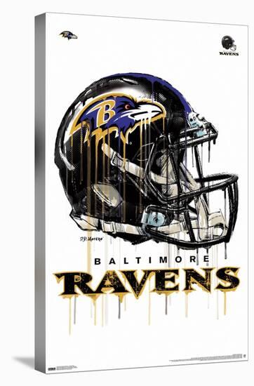 NFL Baltimore Ravens - Drip Helmet 20-Trends International-Stretched Canvas
