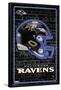 NFL Baltimore Ravens - Neon Helmet 23-Trends International-Framed Poster