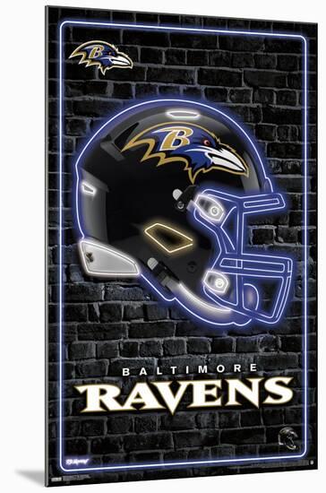 NFL Baltimore Ravens - Neon Helmet 23-Trends International-Mounted Poster