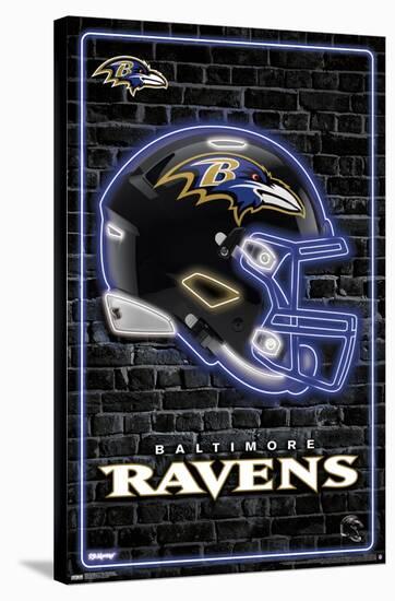 NFL Baltimore Ravens - Neon Helmet 23-Trends International-Stretched Canvas