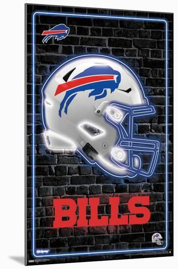 NFL Buffalo Bills - Neon Helmet 23-Trends International-Mounted Poster