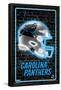 NFL Carolina Panthers - Neon Helmet 23-Trends International-Framed Poster