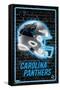 NFL Carolina Panthers - Neon Helmet 23-Trends International-Framed Stretched Canvas