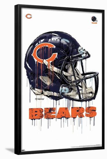 NFL Chicago Bears - Drip Helmet 20-null-Framed Standard Poster