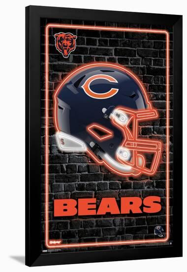 NFL Chicago Bears - Neon Helmet 23-Trends International-Framed Poster