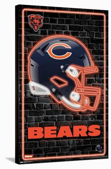 NFL Chicago Bears - Neon Helmet 23-Trends International-Stretched Canvas