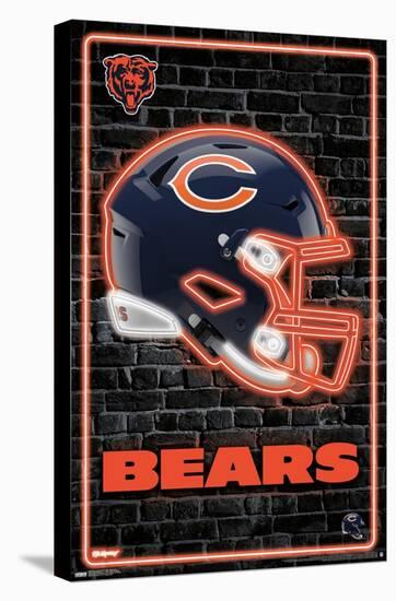 NFL Chicago Bears - Neon Helmet 23-Trends International-Stretched Canvas