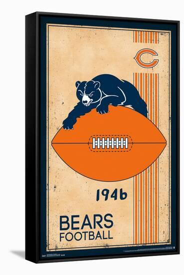 NFL Chicago Bears - Retro Logo 14-Trends International-Framed Stretched Canvas