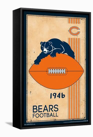 NFL Chicago Bears - Retro Logo 14-Trends International-Framed Stretched Canvas