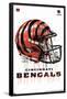 NFL Cincinnati Bengals - Drip Helmet 20 Premium Poster-null-Framed Poster