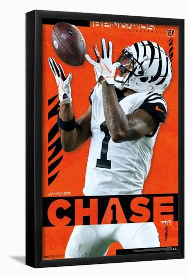 NFL Cincinnati Bengals - Ja'Marr Chase 23-Trends International-Framed Poster