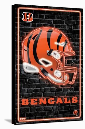 NFL Cincinnati Bengals - Neon Helmet 23-Trends International-Stretched Canvas