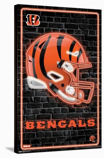 NFL Cincinnati Bengals - Neon Helmet 23-Trends International-Stretched Canvas