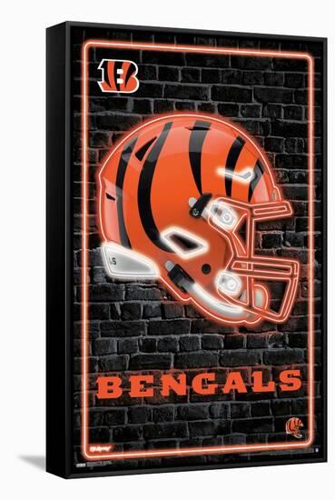 NFL Cincinnati Bengals - Neon Helmet 23-Trends International-Framed Stretched Canvas