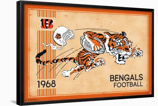 NFL Cincinnati Bengals - Retro Logo 14-Trends International-Framed Poster