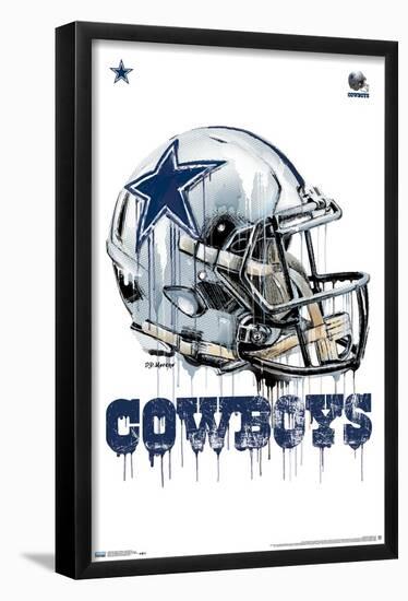 NFL Dallas Cowboys - Drip Helmet 20-Trends International-Framed Poster