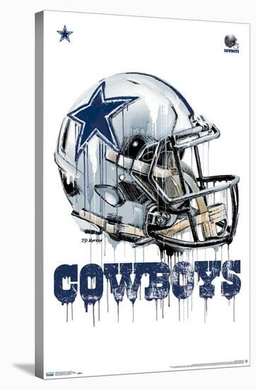 NFL Dallas Cowboys - Drip Helmet 20-Trends International-Stretched Canvas