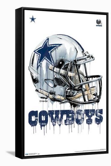 NFL Dallas Cowboys - Drip Helmet 20-Trends International-Framed Stretched Canvas