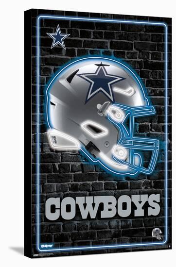 NFL Dallas Cowboys - Neon Helmet 23-Trends International-Stretched Canvas