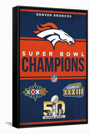 NFL Denver Broncos - Champions 23-Trends International-Framed Stretched Canvas