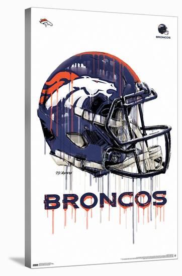 NFL Denver Broncos - Drip Helmet 20-Trends International-Stretched Canvas