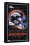 NFL Denver Broncos - Neon Helmet 23-Trends International-Framed Stretched Canvas